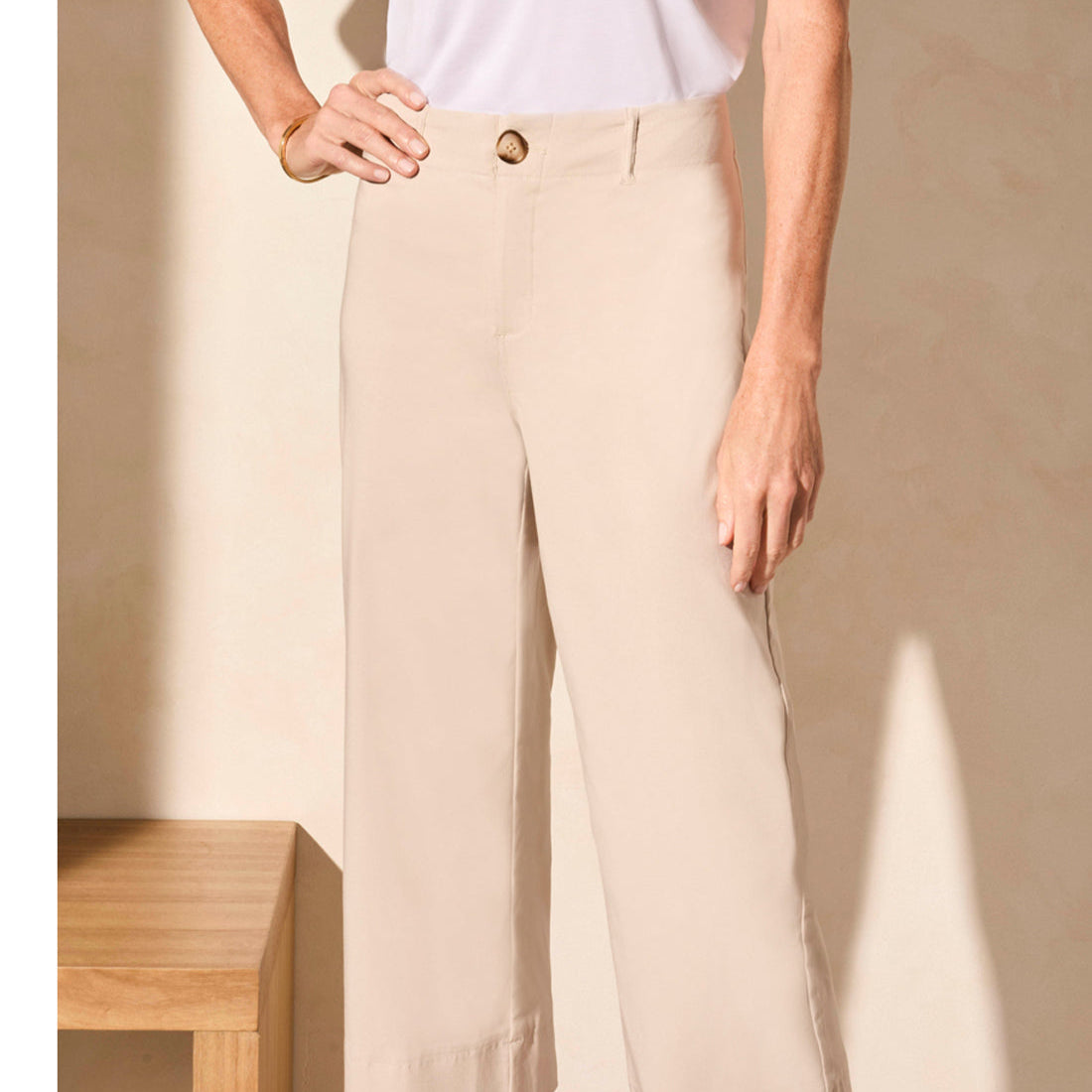 Tribal - Flowy High-Rise Twill Capri Pant