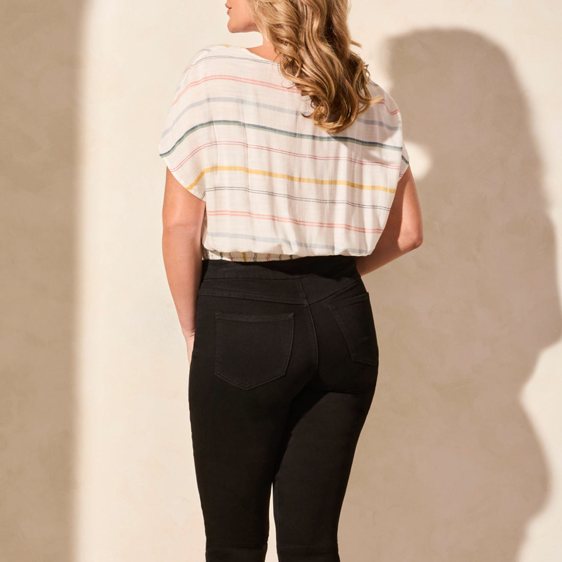 Tribal - Pop-Over Blouse With Waist Smocking