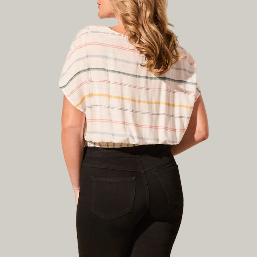 Tribal - Pop-Over Blouse With Waist Smocking