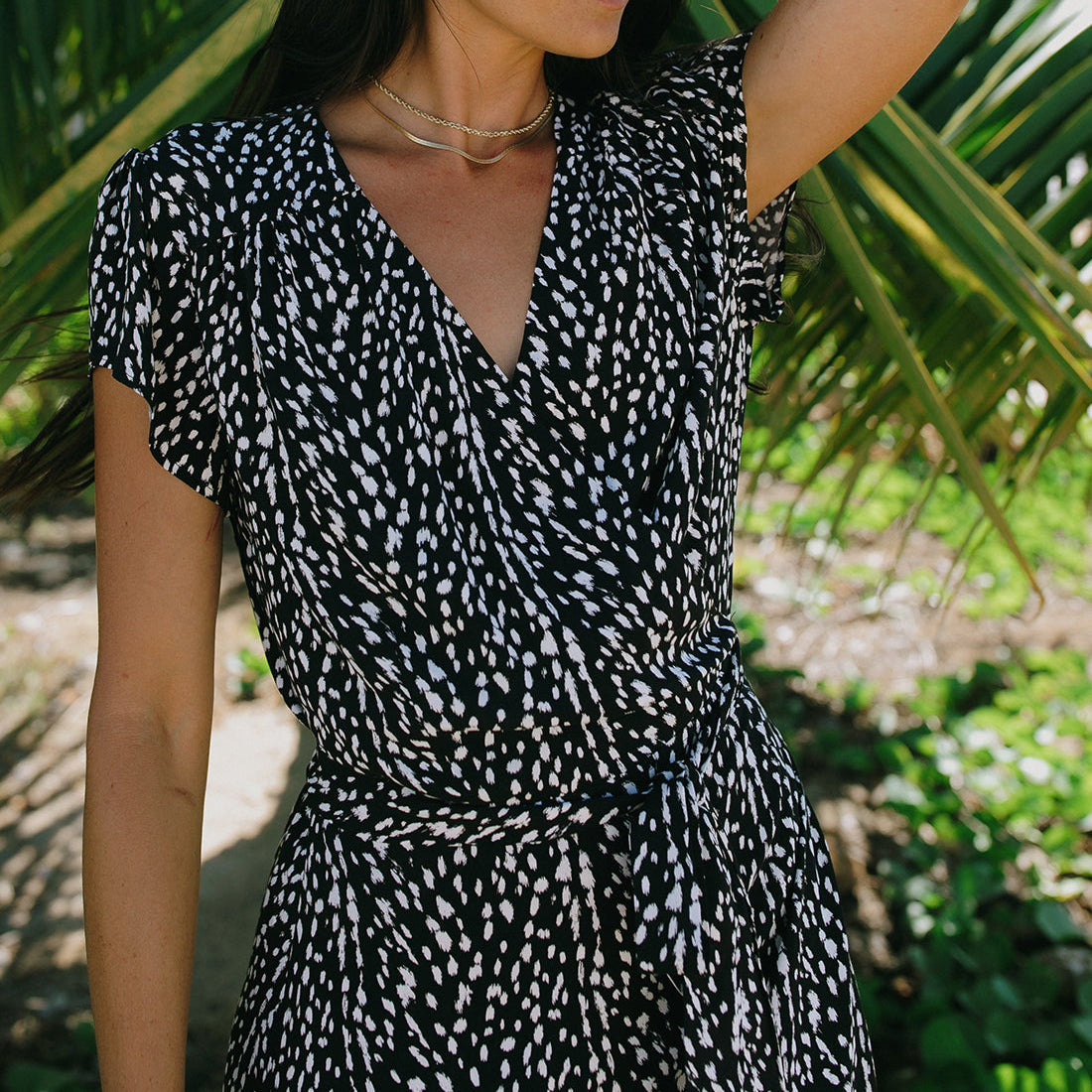 Tribal - Short Sleeve Wrap Maxi Dress