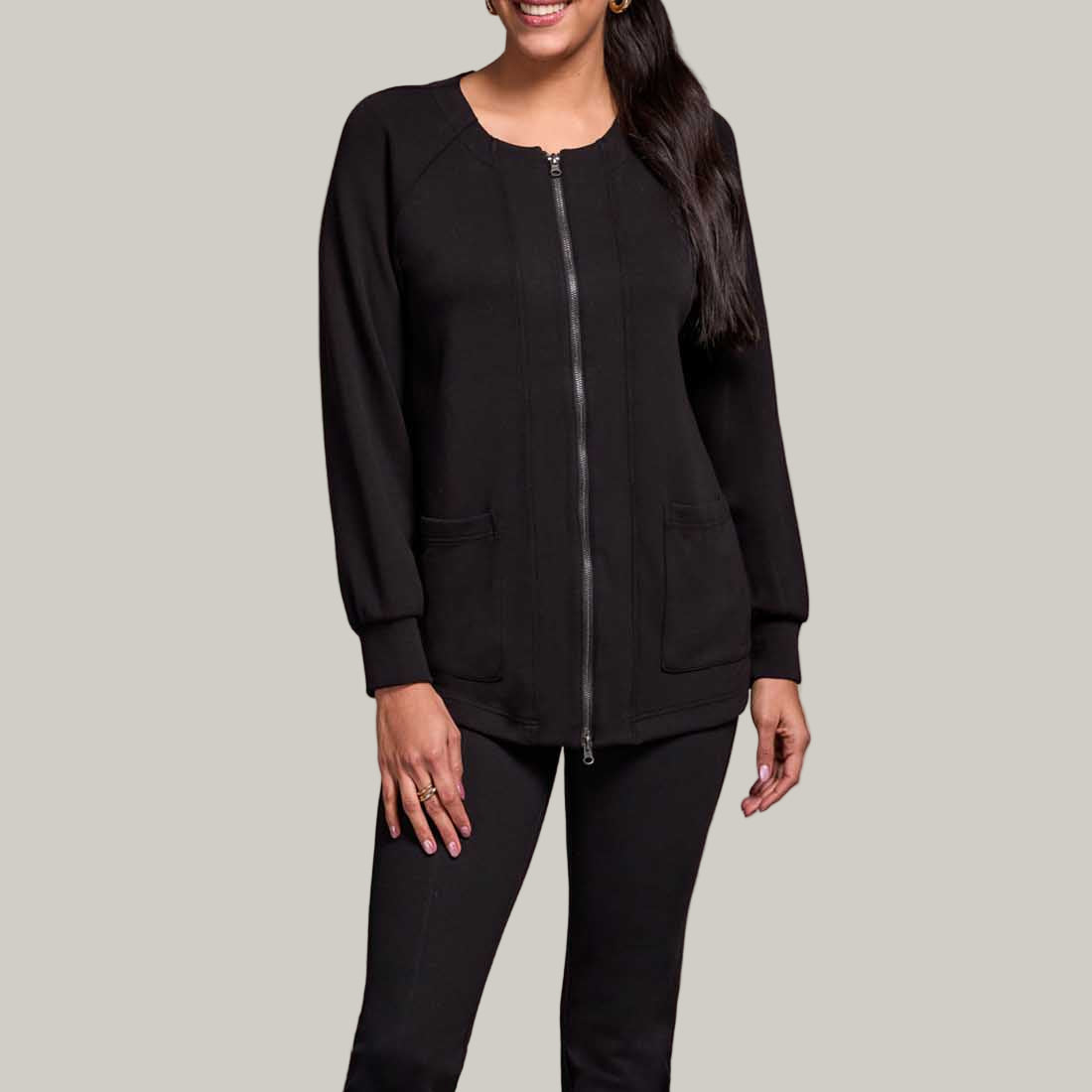 Tribal - Long Sleeve Cardigan With 2 Way Zipper