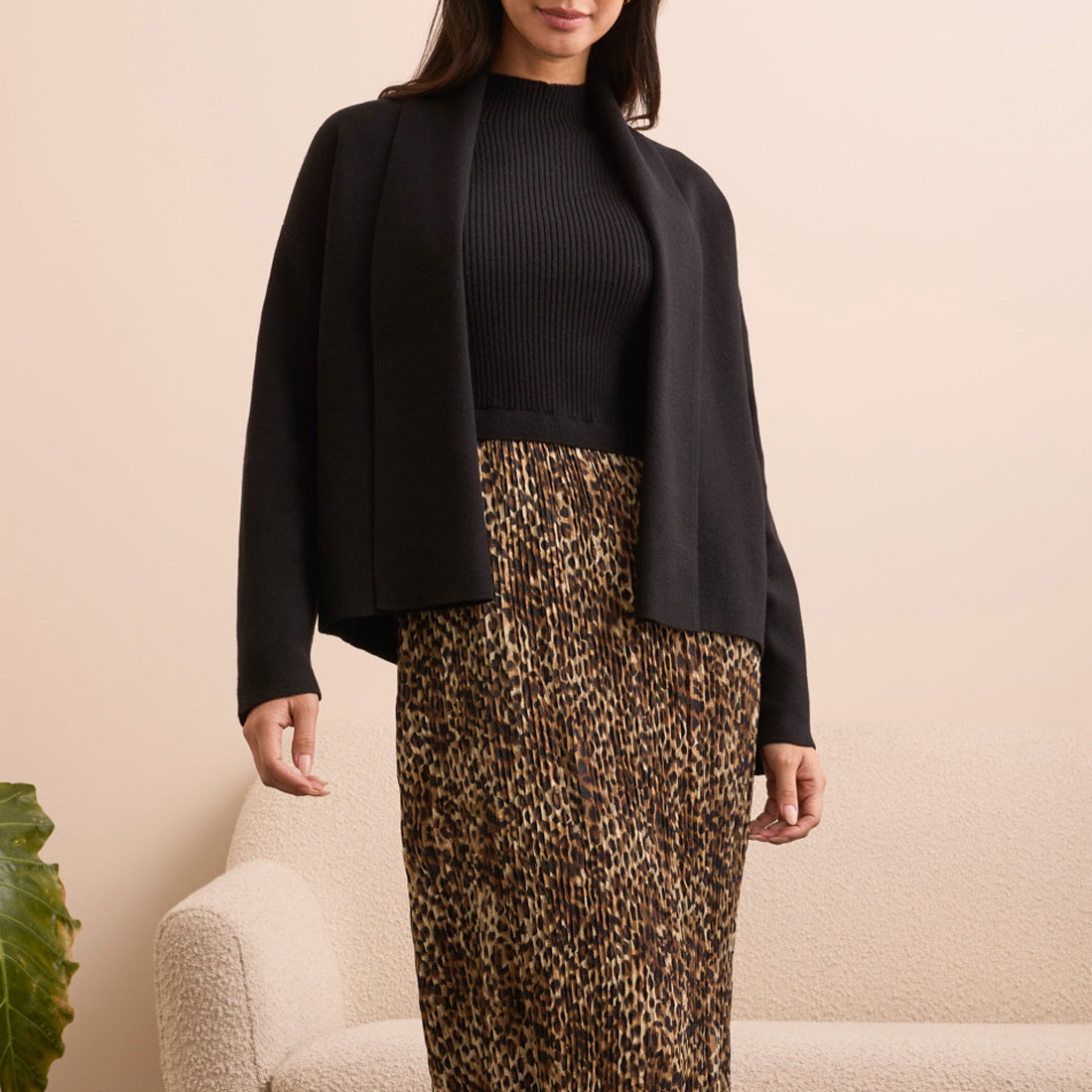 Tribal - Double Knit Shawl Collar Coatigan