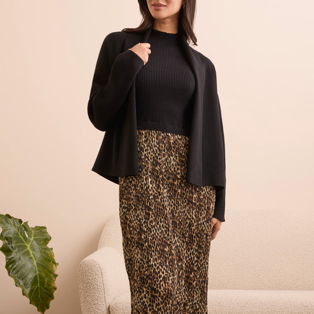 Tribal - Double Knit Shawl Collar Coatigan