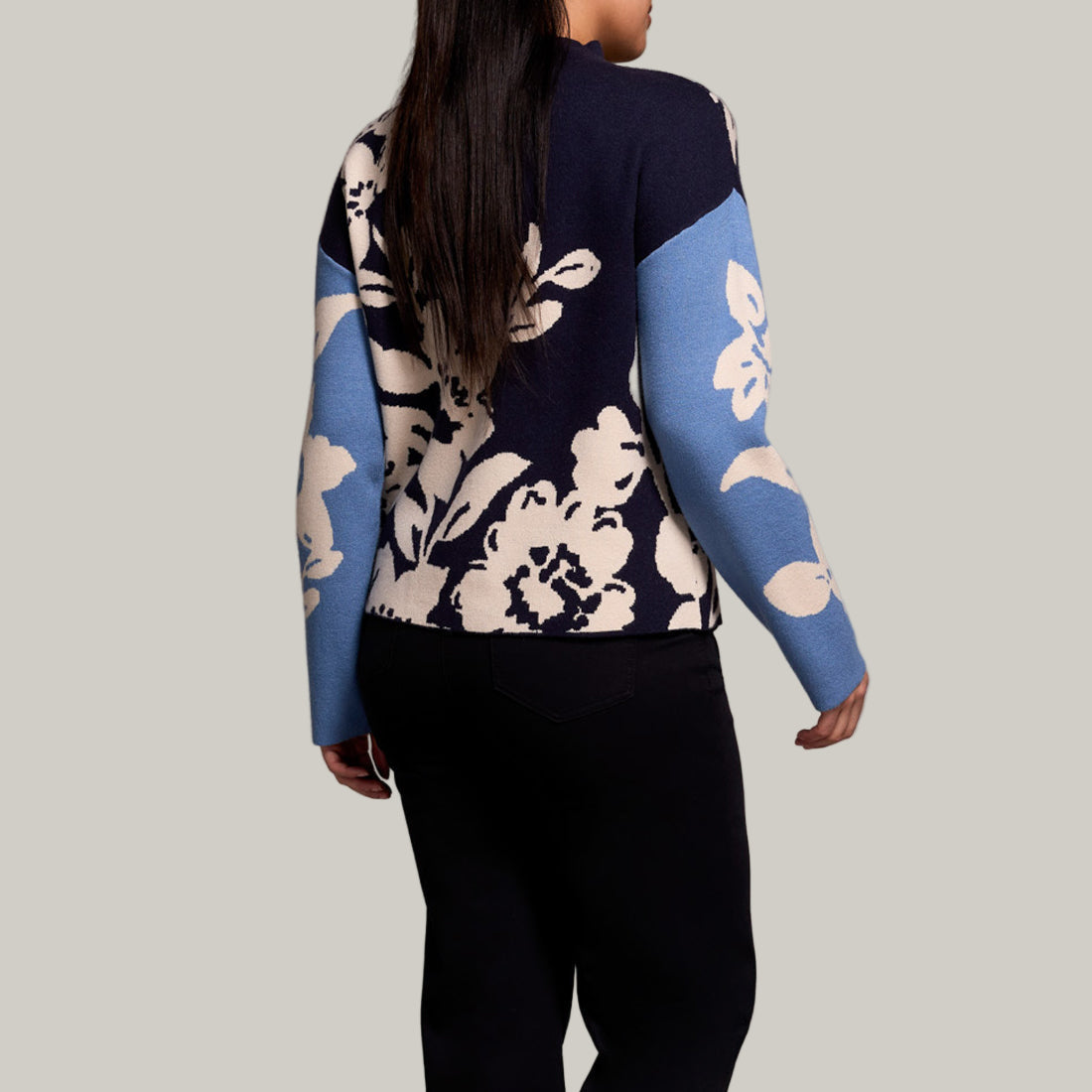 Tribal - Knit Jacquard Funnel Neck Sweater