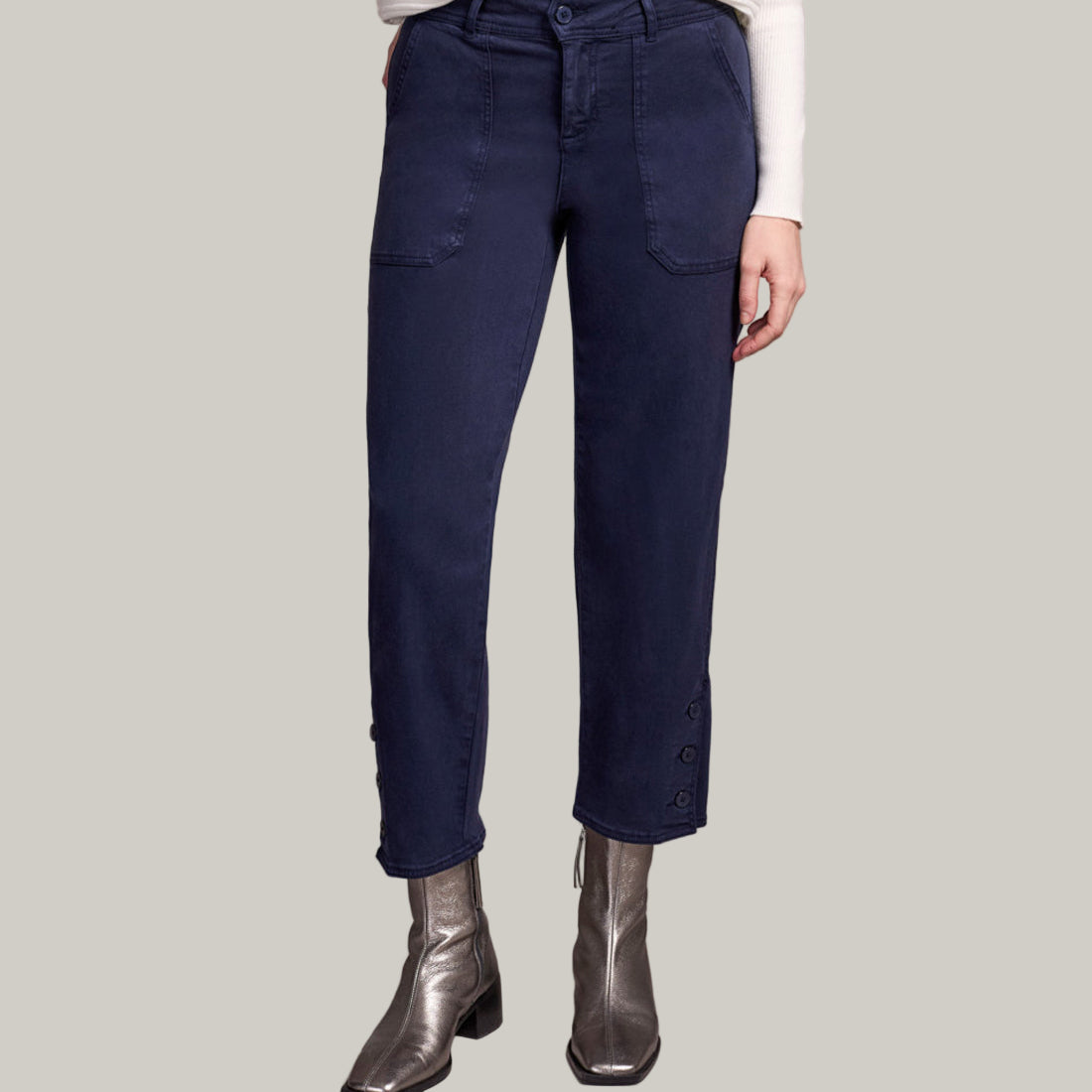 Tribal - Fly Front Ankle Pant With Button Vent