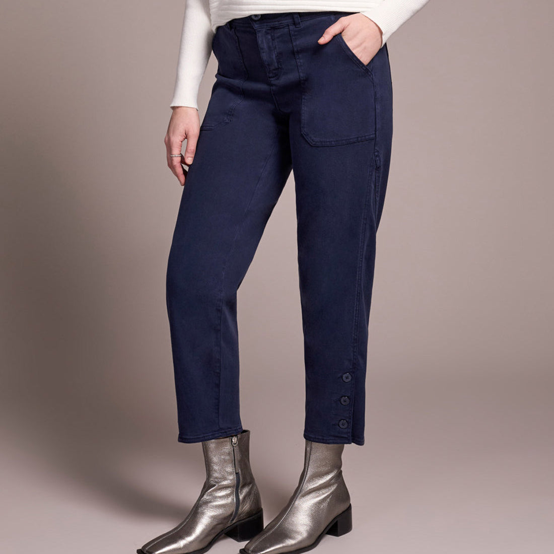 Tribal - Fly Front Ankle Pant With Button Vent