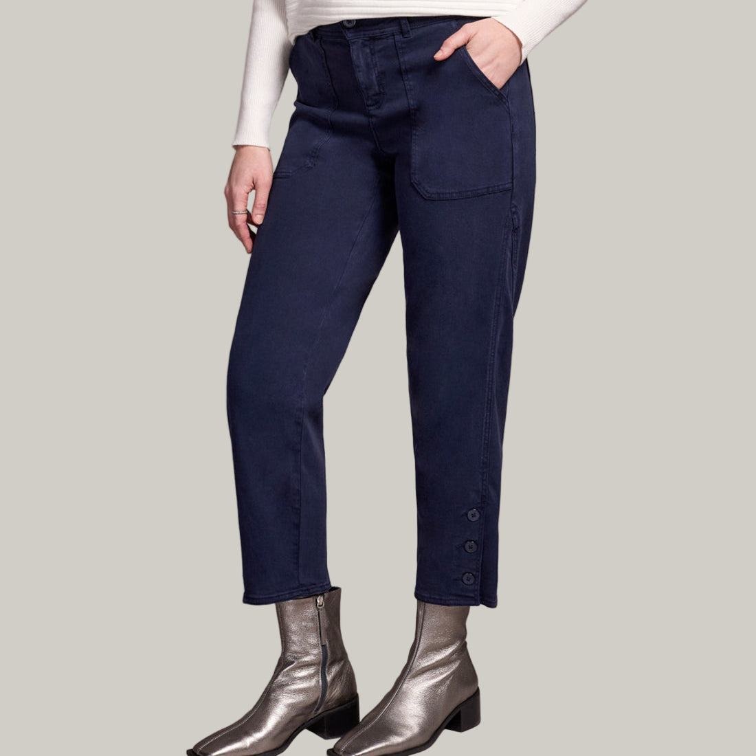 Tribal - Fly Front Ankle Pant With Button Vent