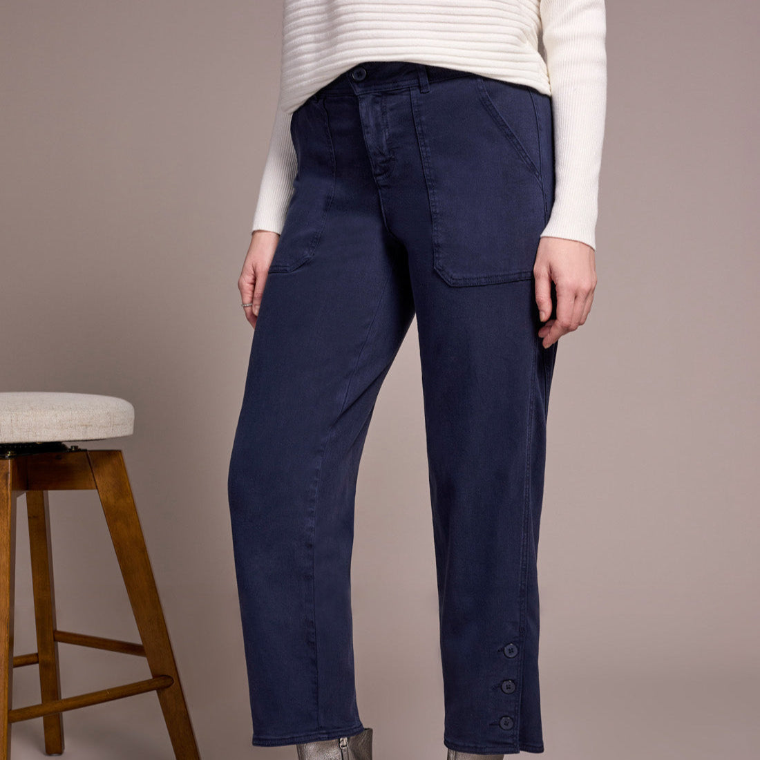Tribal - Fly Front Ankle Pant With Button Vent