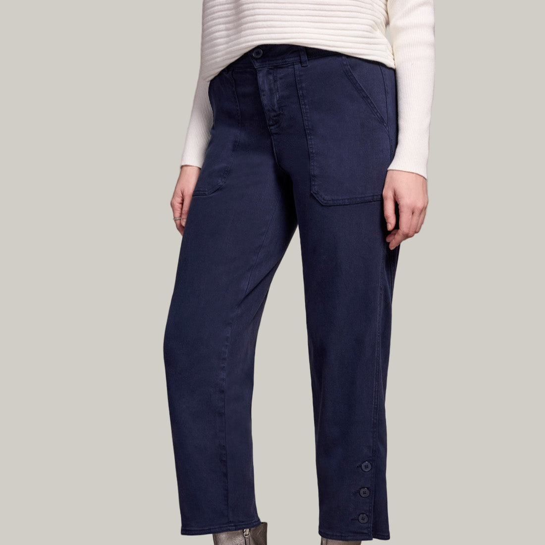 Tribal - Fly Front Ankle Pant With Button Vent