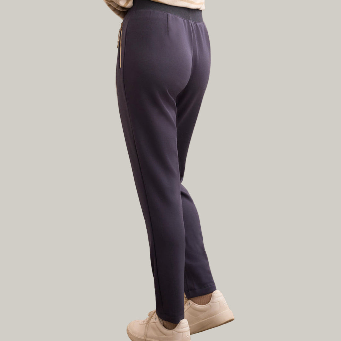 Tribal - Scuba Knit Contrast Trim Pull-On Ankle Pants