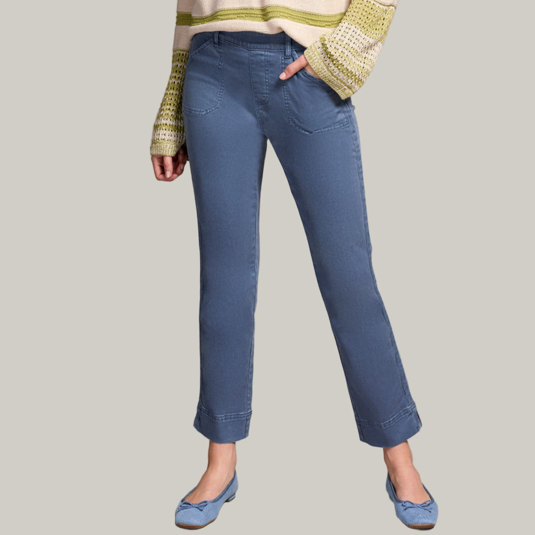 Tribal - Pull-On Ankle Pant With Side Leg Tape Detail