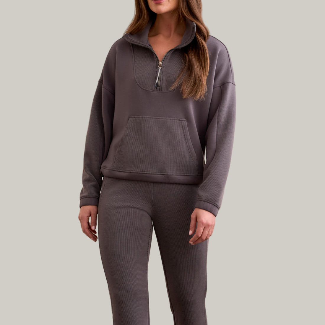 Tribal - Long Sleeve Mock-Neck Top With Zipper