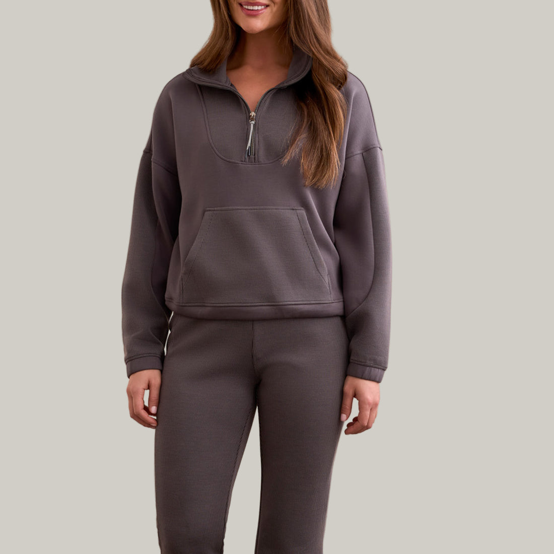 Tribal - Long Sleeve Mock-Neck Top With Zipper