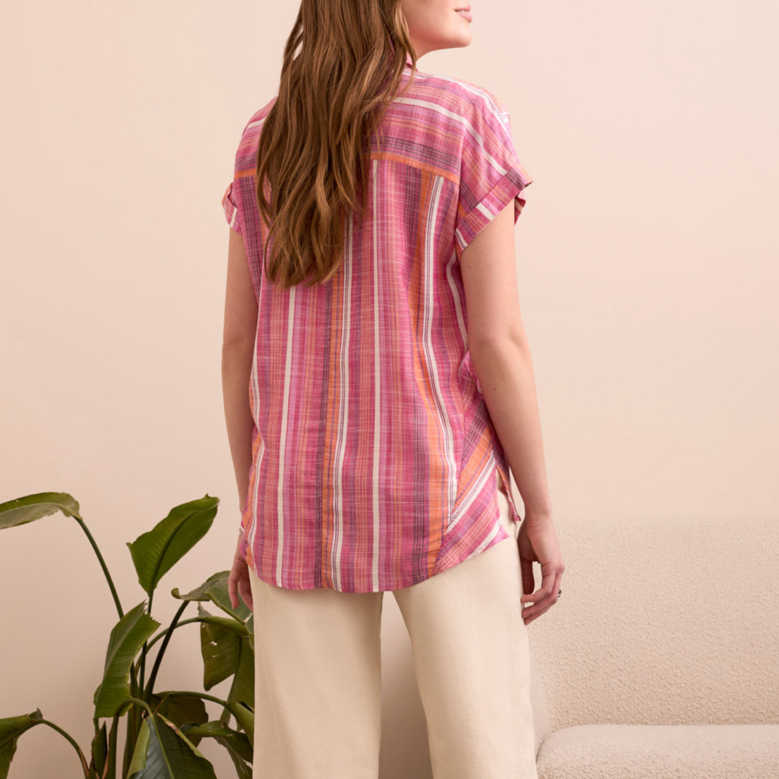 Tribal - Button-Up Blouse With Asymmetrical Panels