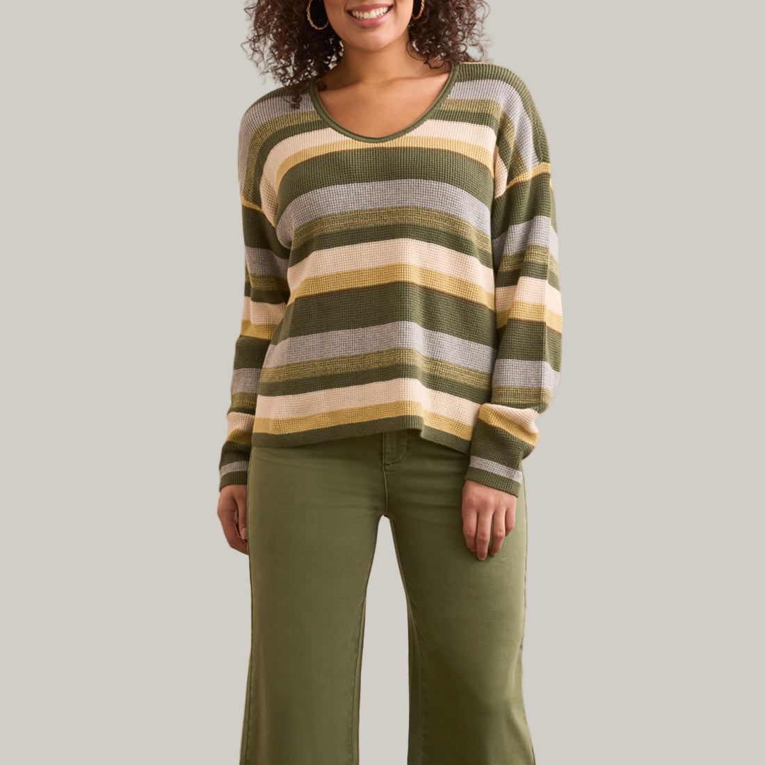Tribal - Long Sleeve Waffle Top
