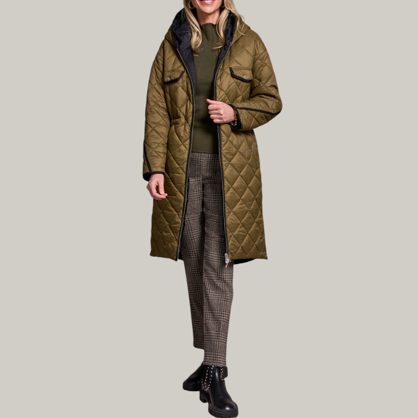 Tribal - Reversible Puffer Coat With Hood