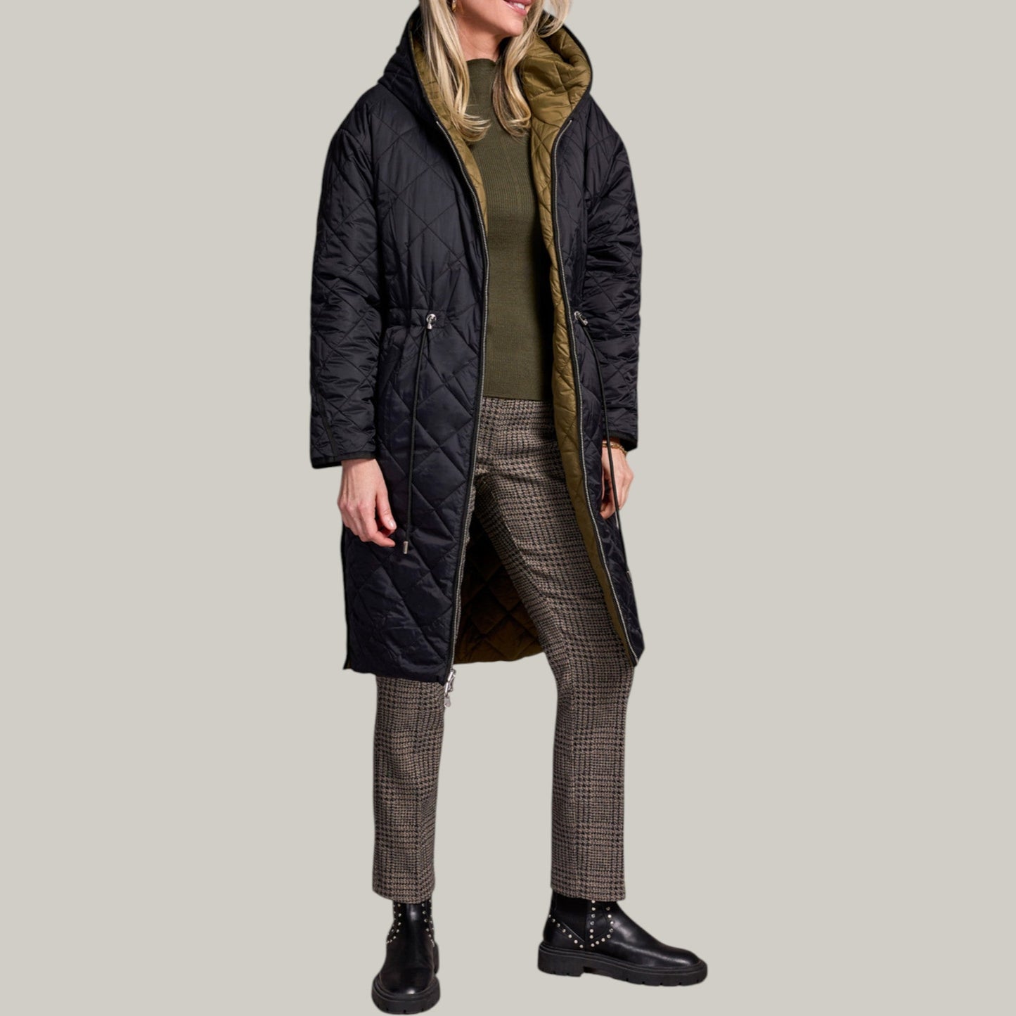 Tribal - Reversible Puffer Coat With Hood