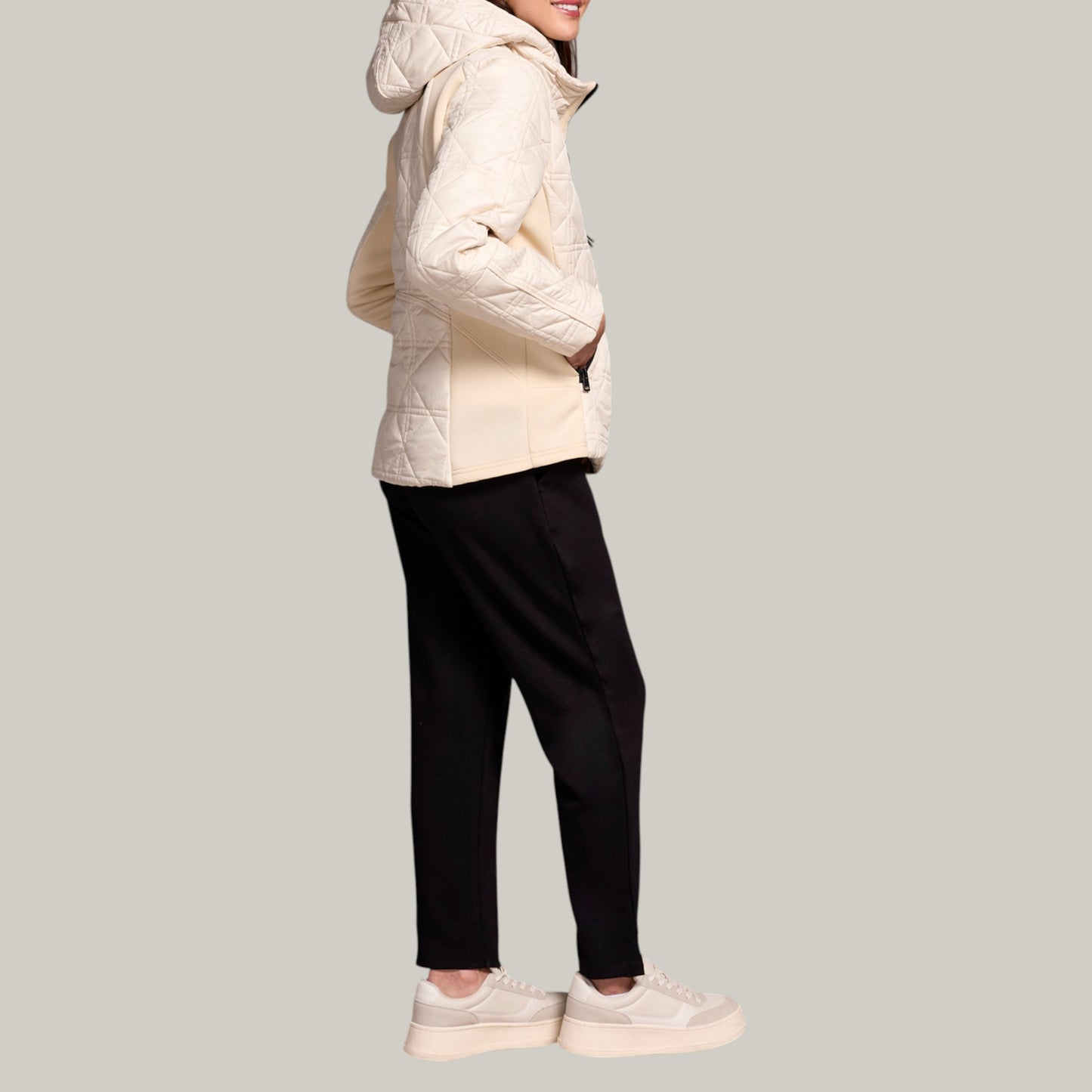Tribal - Zip Front Puffer Coat With Removable Hood