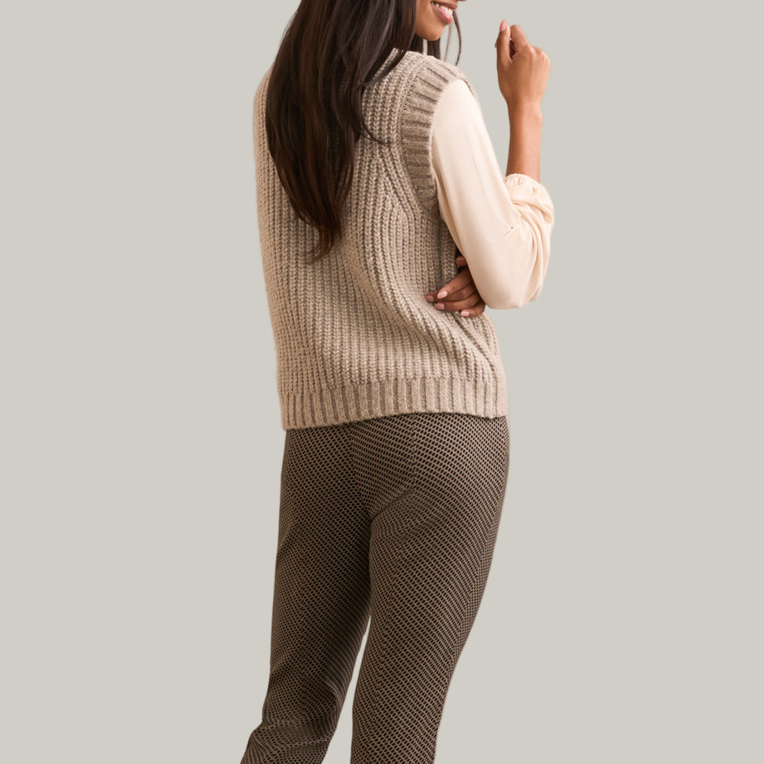 Tribal - Sleeveless Knit Vest With Pockets