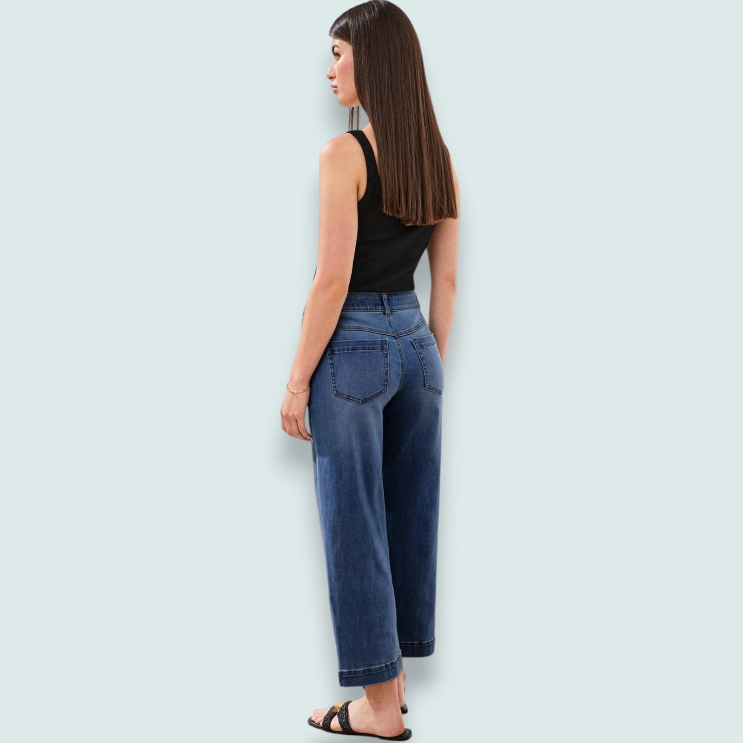 Tribal - Audrey Crop Wide Leg Stretch Denim