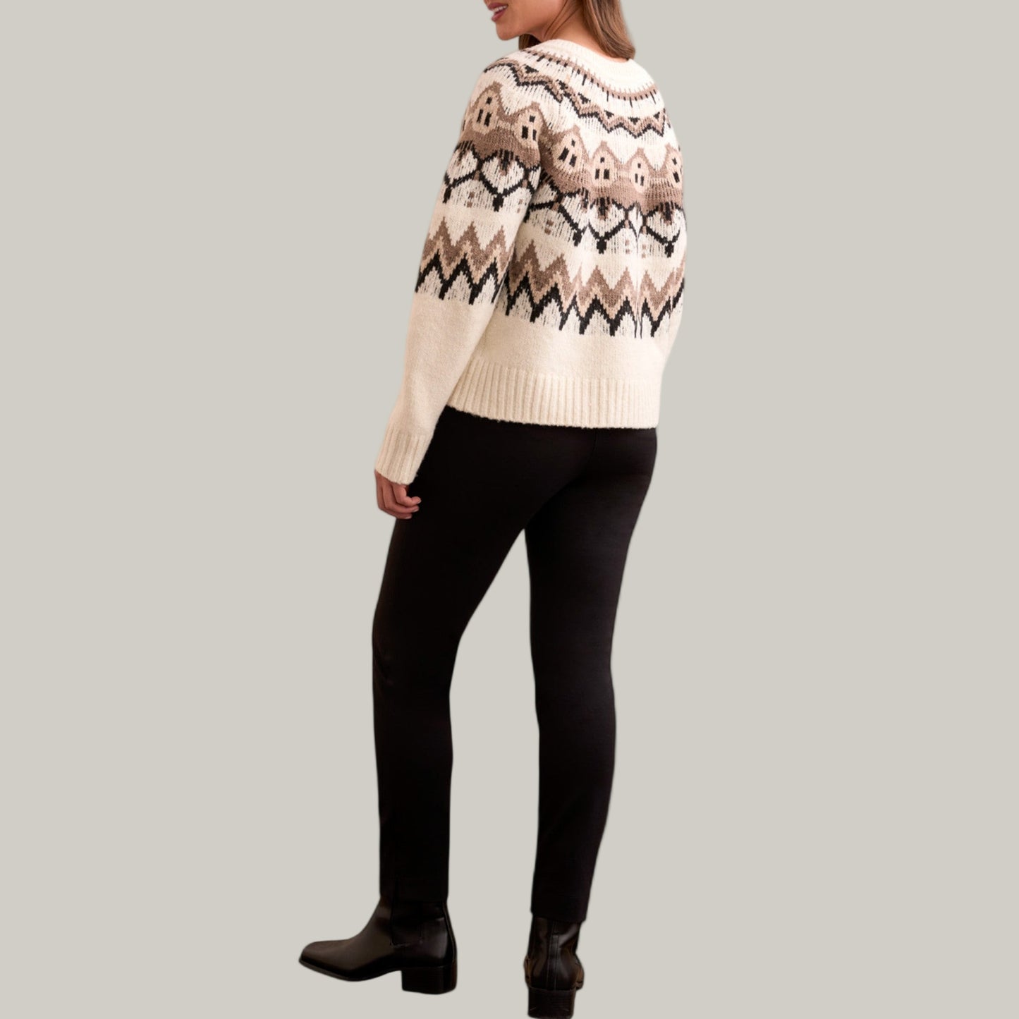 Tribal - Fair Isle Button Front Sweater Cardigan