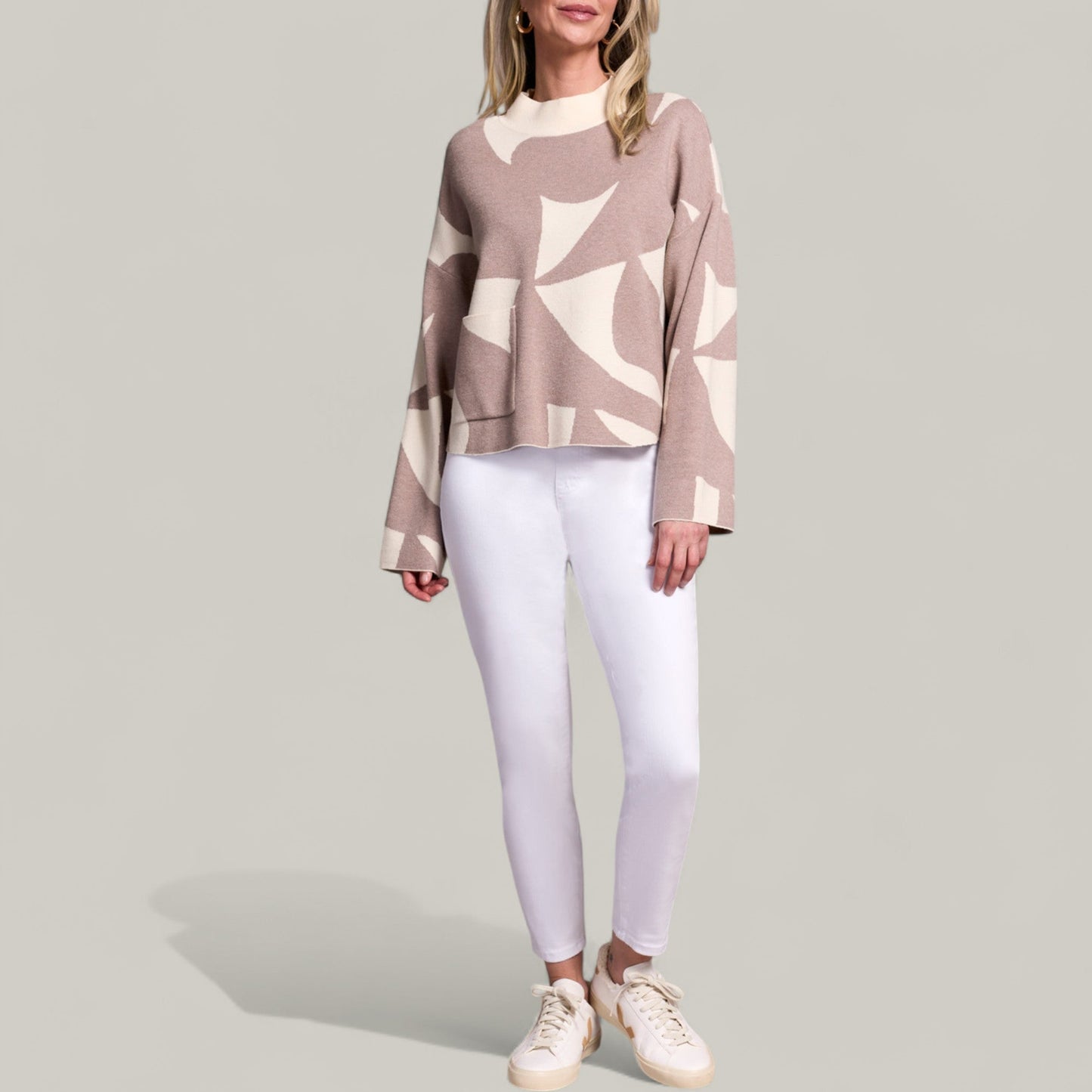 Tribal - Mock Neck Sweater With Pocket