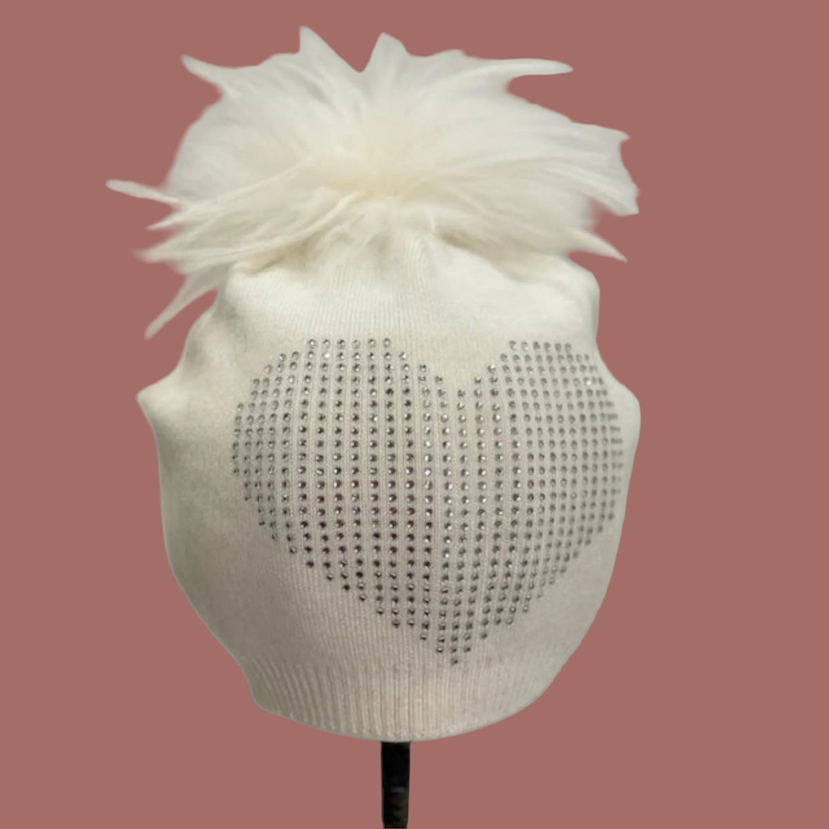 Audrey's - Crystal Full Heart Pom-Pom Hat
