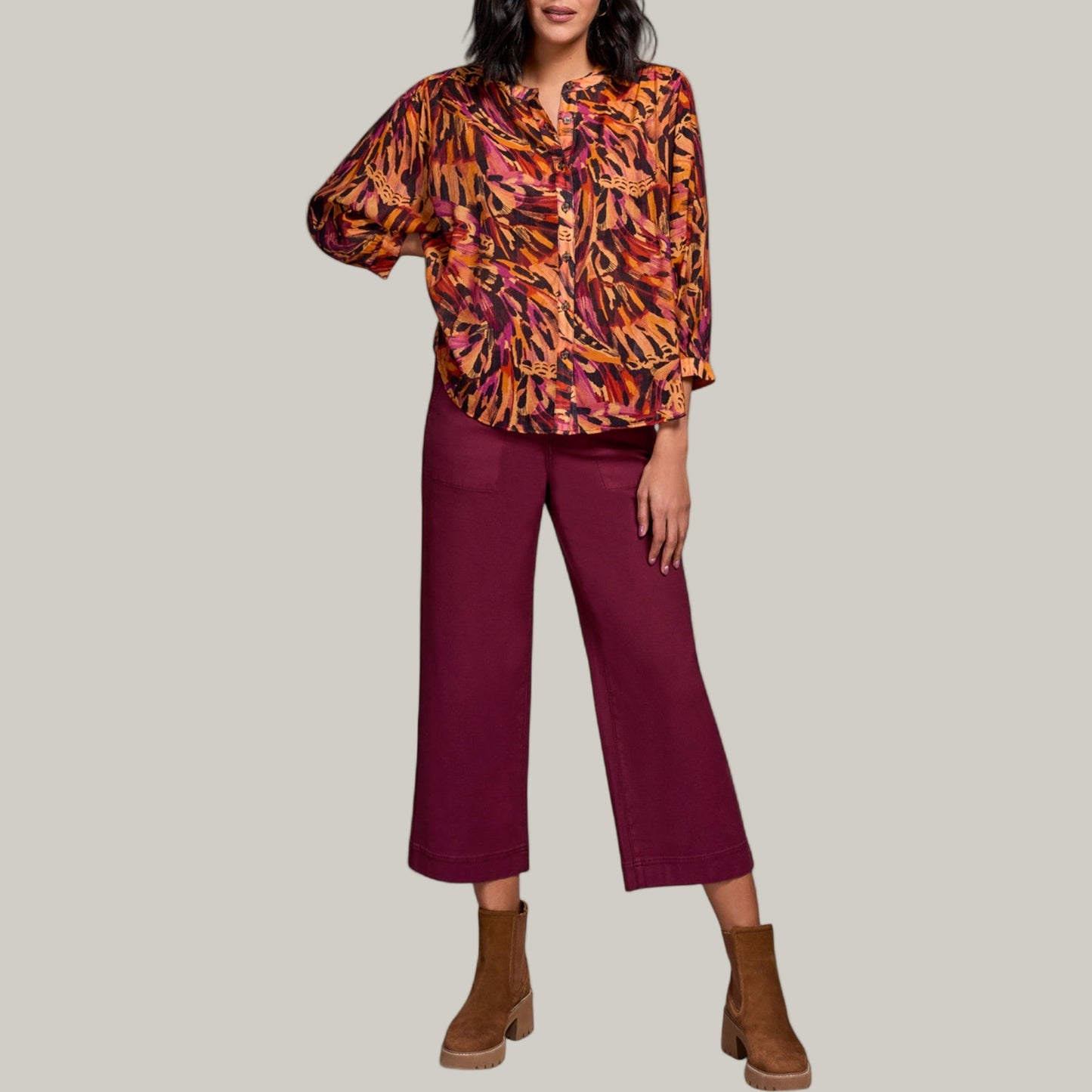 Tribal - Flowy Dolman Sleeve Blouse