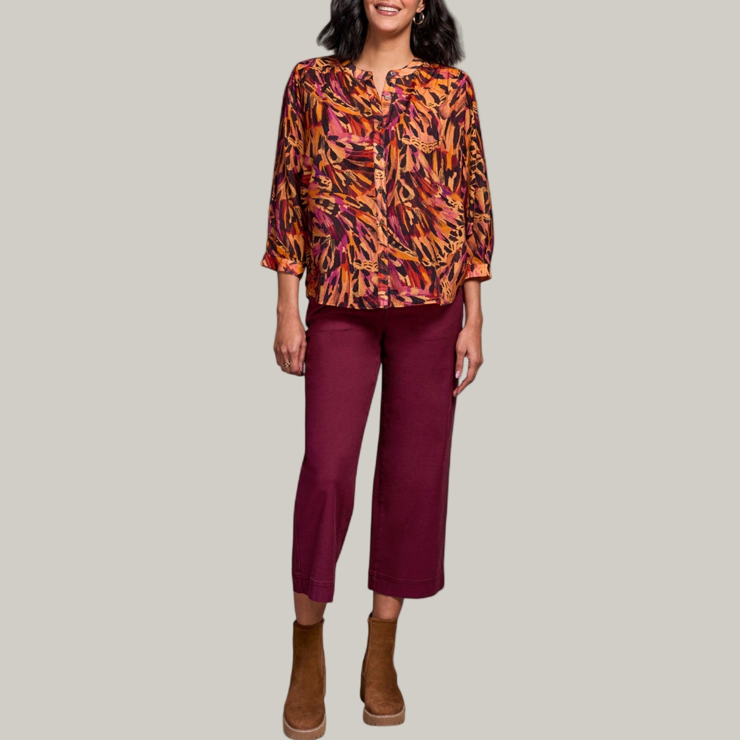 Tribal - Flowy Dolman Sleeve Blouse