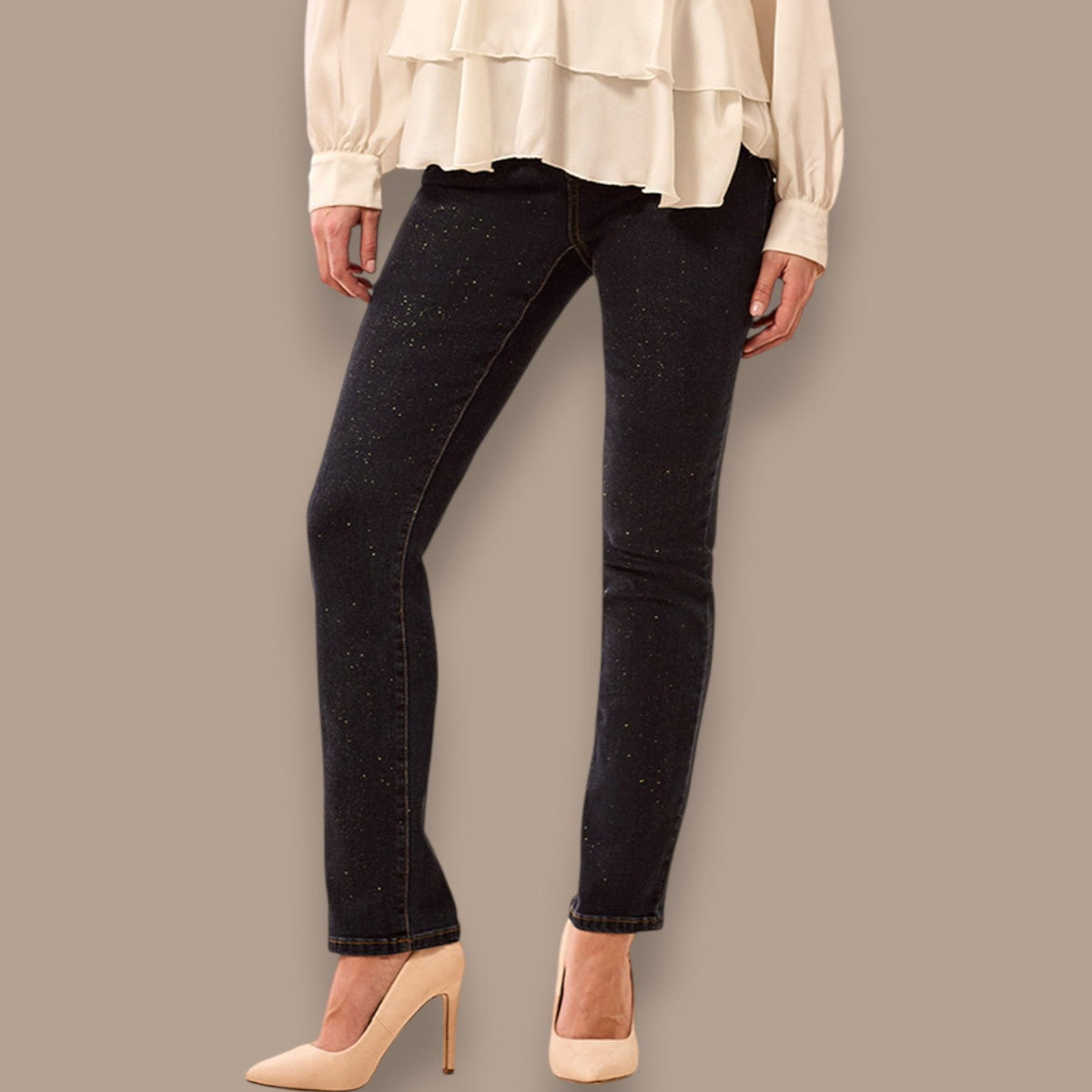 Tribal - Sophia Curvy Straight-Leg Jeans With Glitz