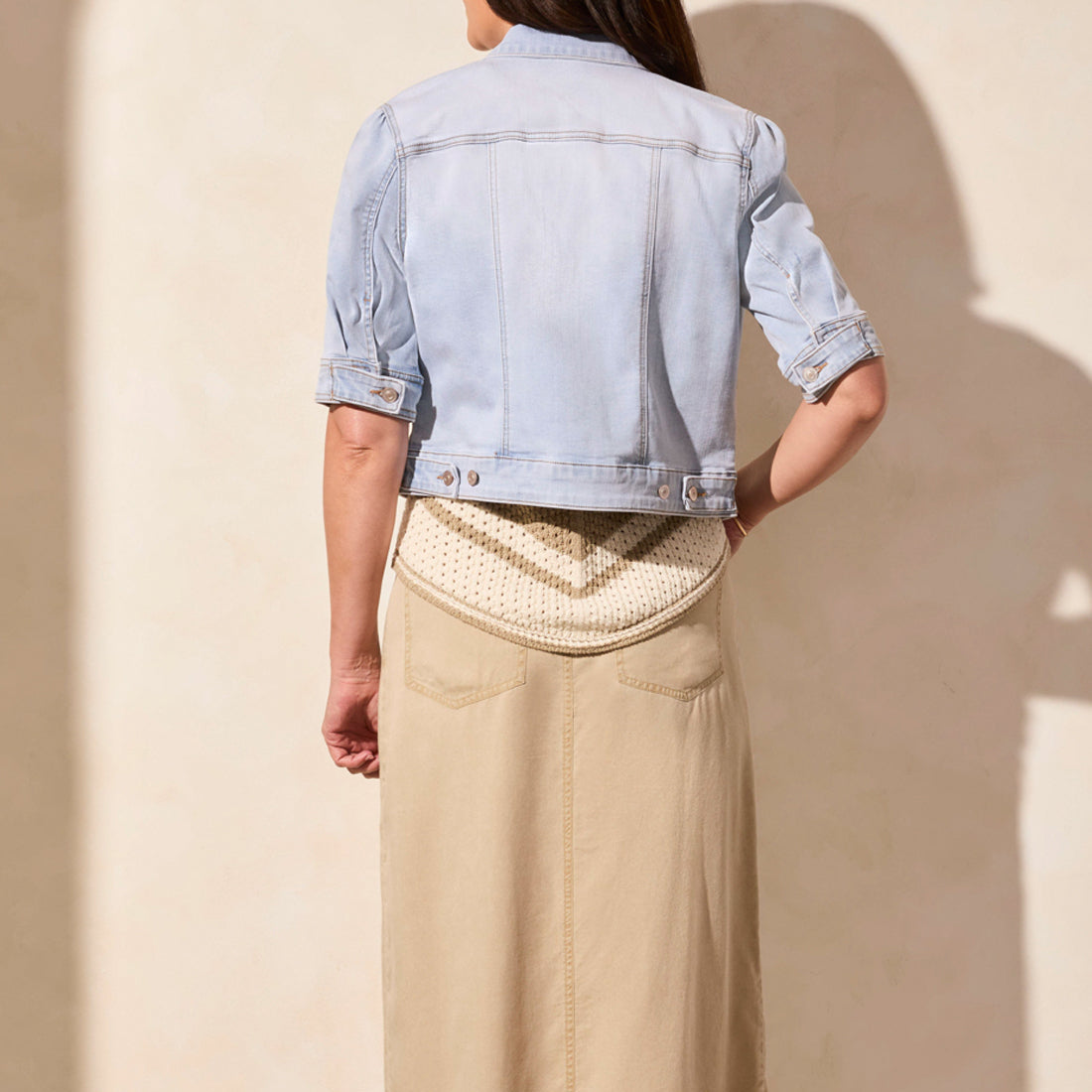 Tribal - Elbow Sleeve Denim Jacket