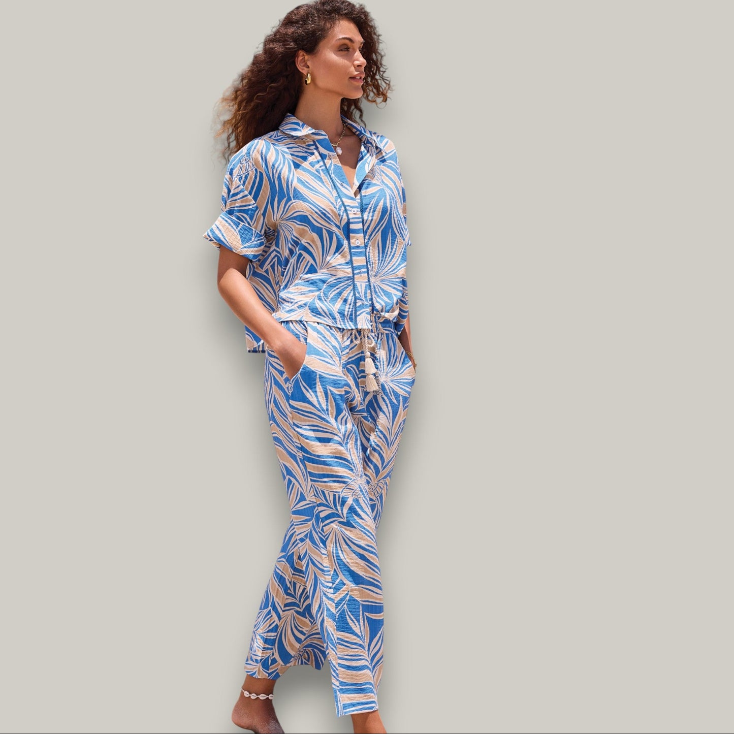 Tribal - Tropical Breeze Button Blouse