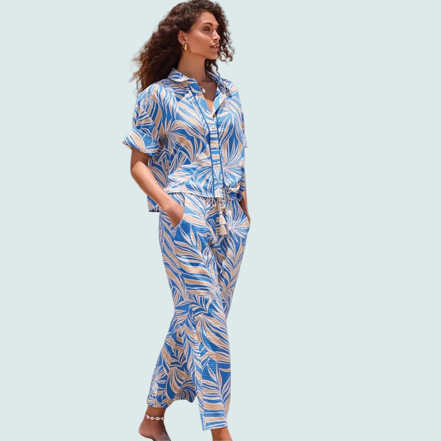 Tribal - Tropical Breeze Button Blouse