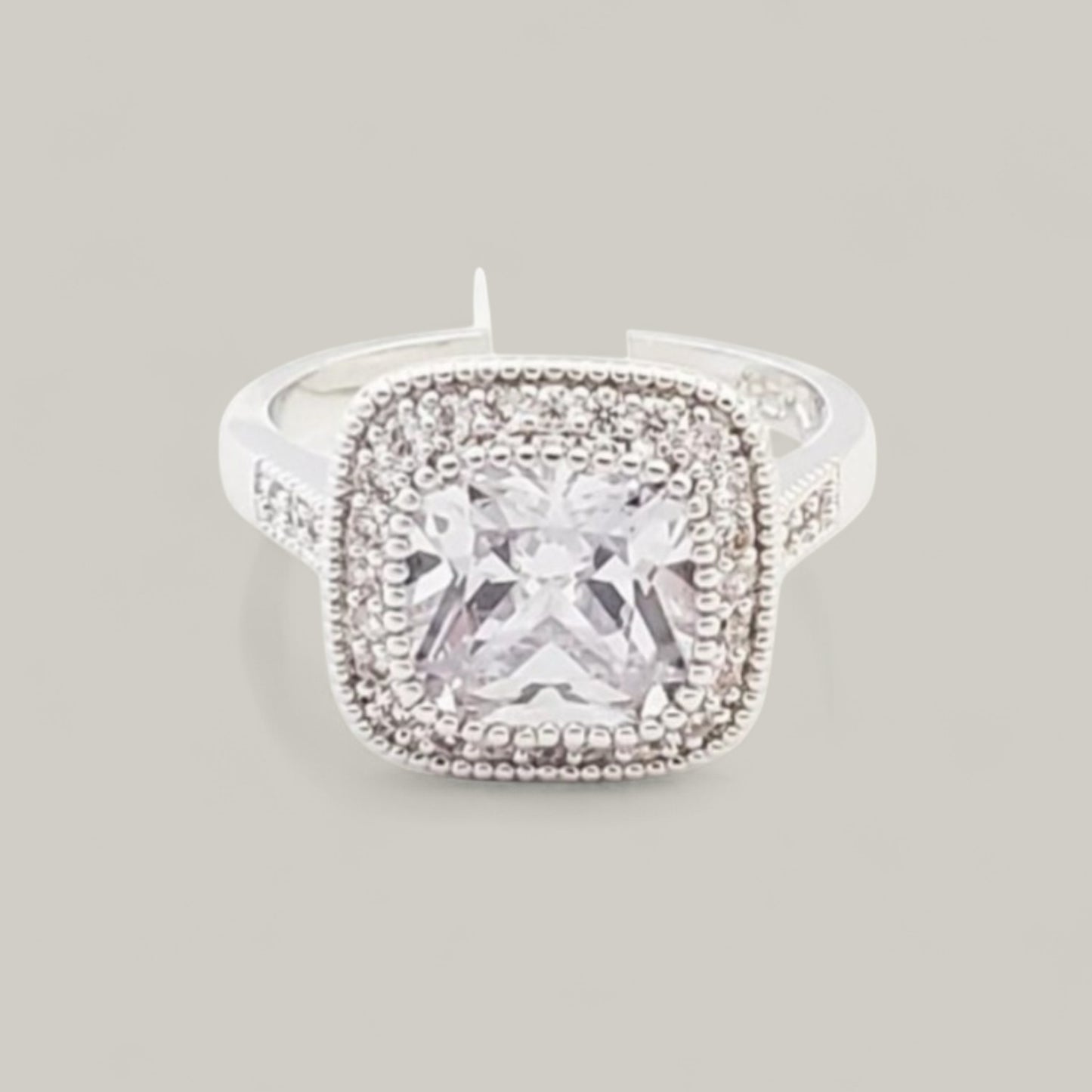 Evershine - Diamond Band Large Square Ring