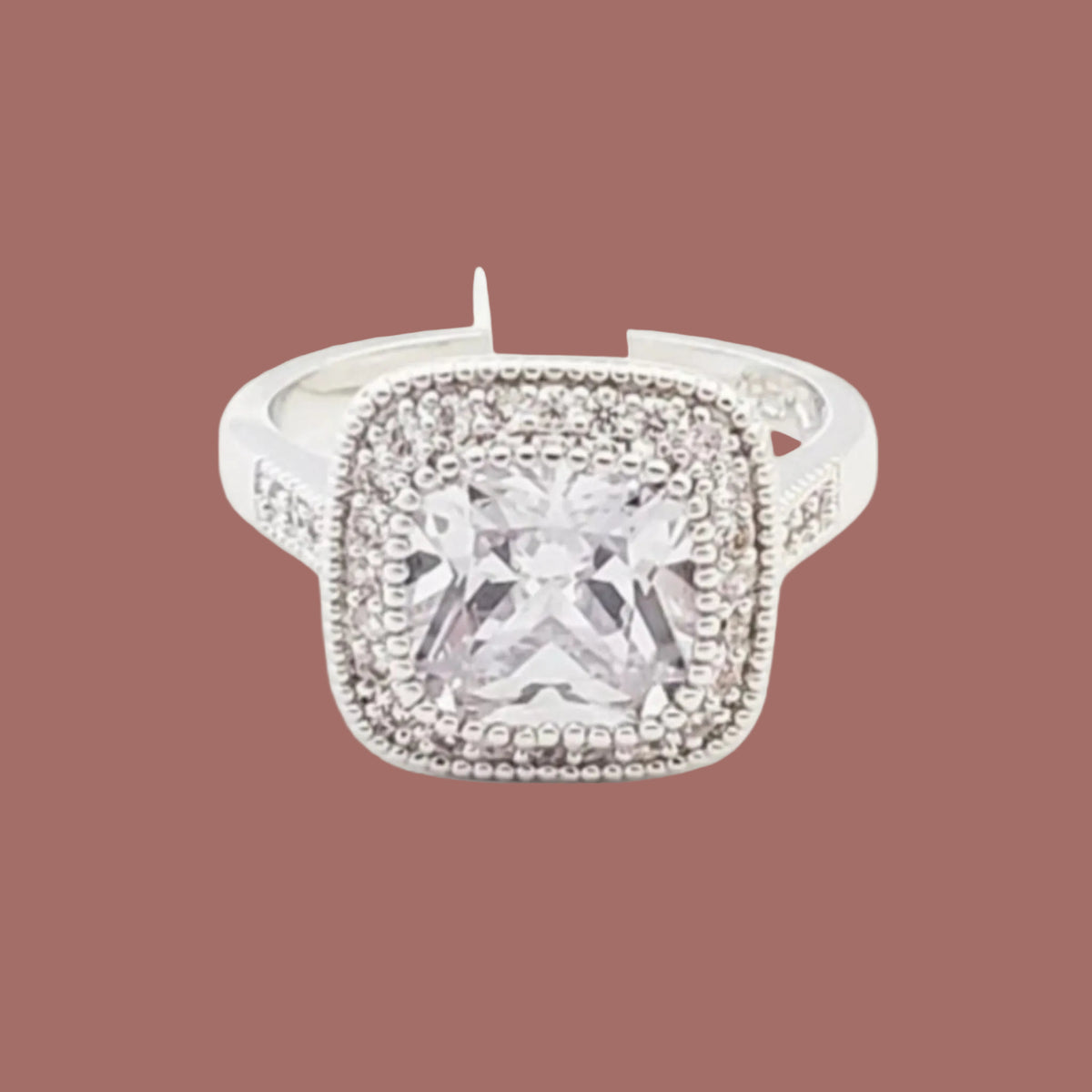 Evershine - Diamond Band Large Square Ring