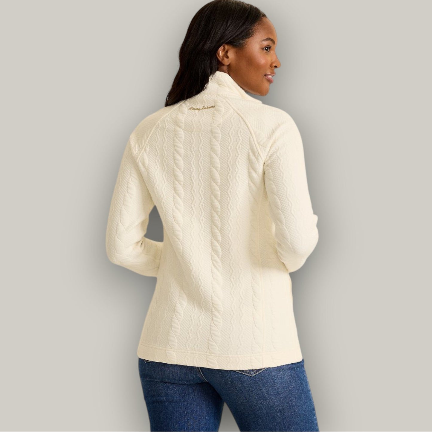 Tommy Bahama - Cable Jacquard Full-Zip Cardigan