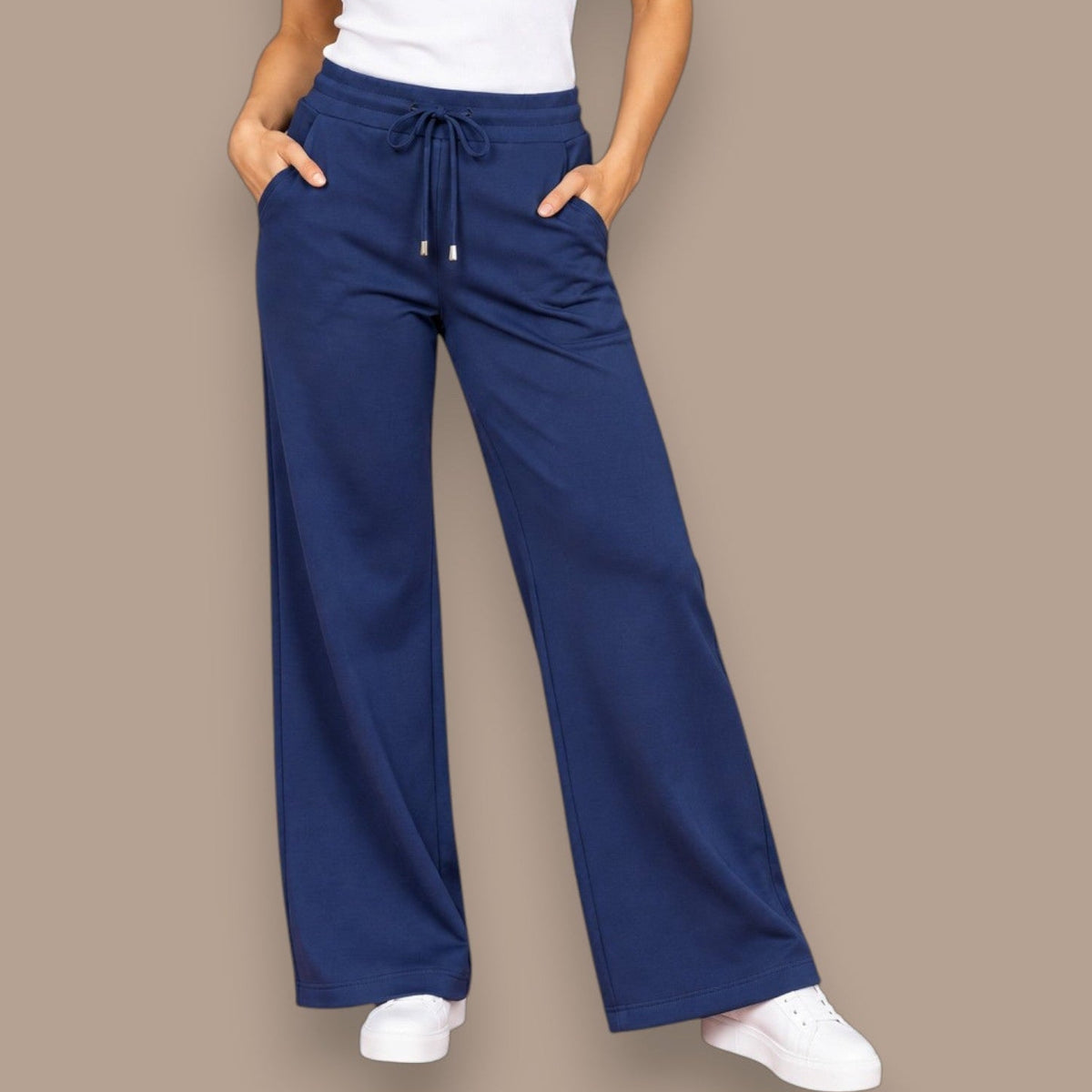 Pure - Drawstring Wide-Leg Pant