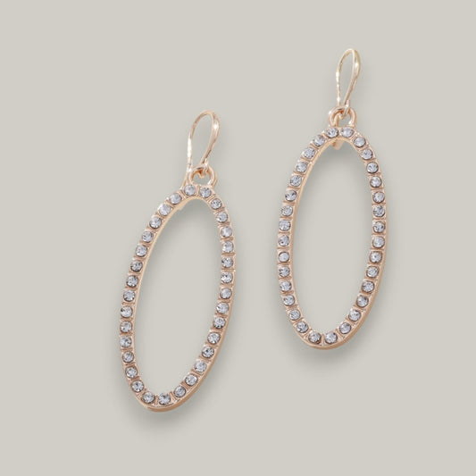 Merx - Crystal Oval Drop Earrings