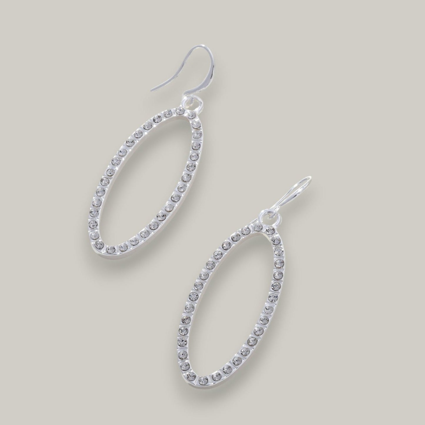 Merx - Crystal Oval Drop Earrings