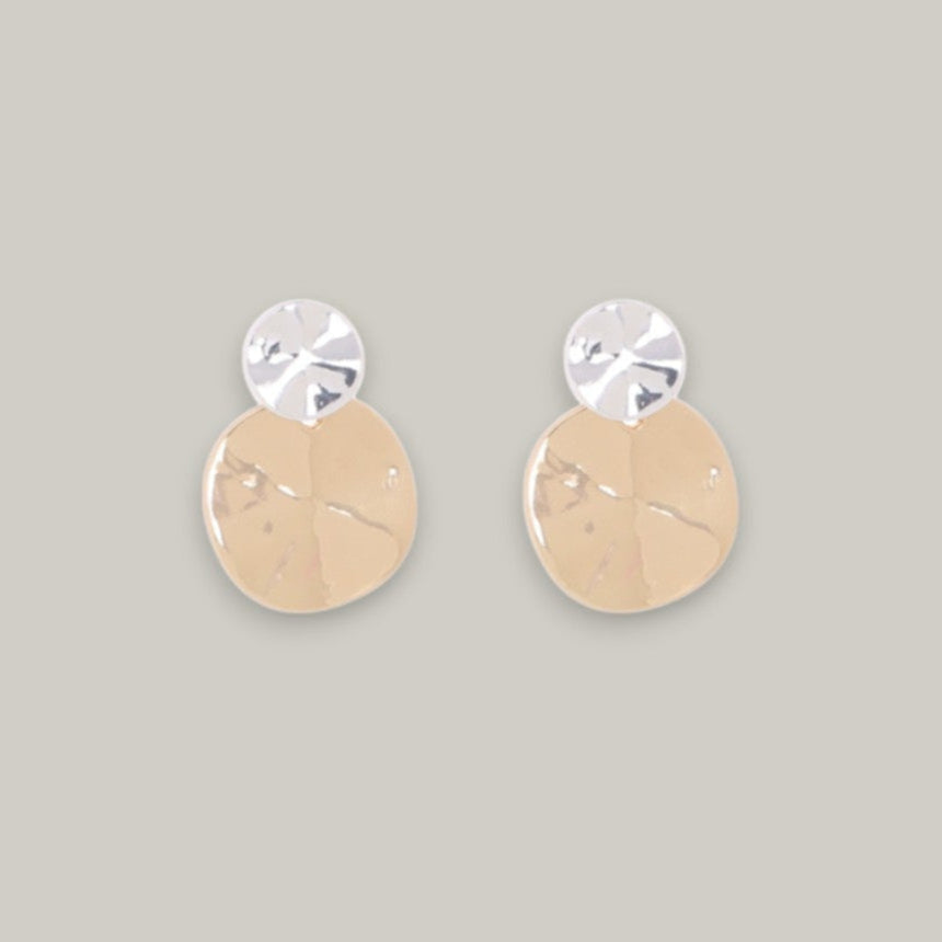 Merx - Hammered Disc Statement Earrings