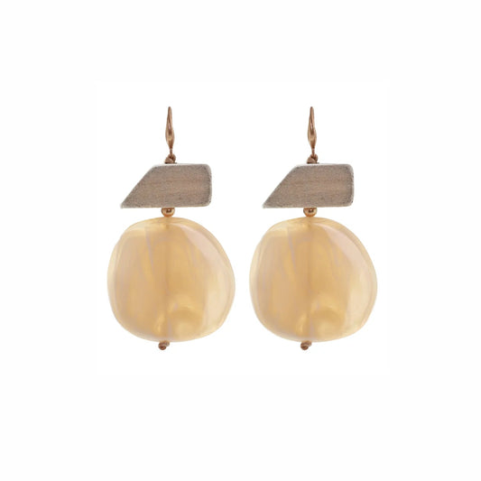 Merx - Wood & Stone Drop Earrings