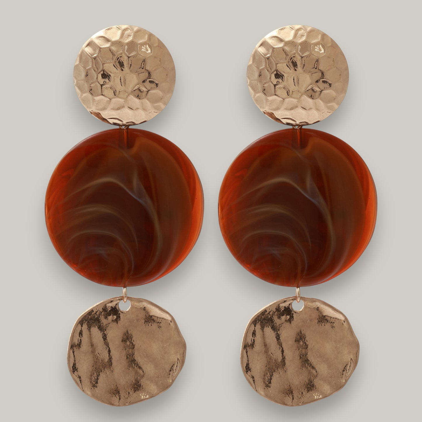 Merx - Marble & Gold Disc Earrings
