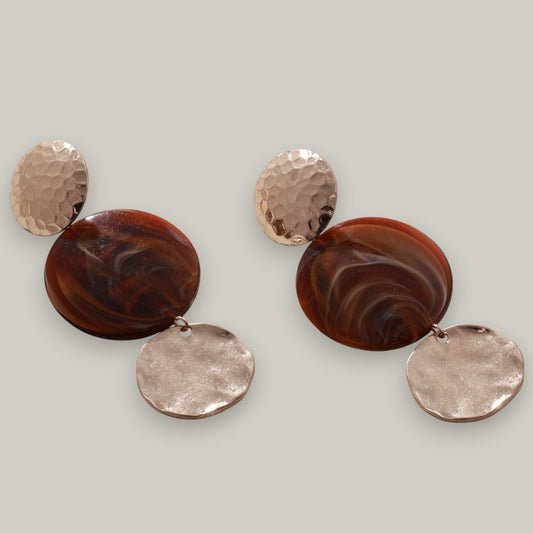 Merx - Marble & Gold Disc Earrings
