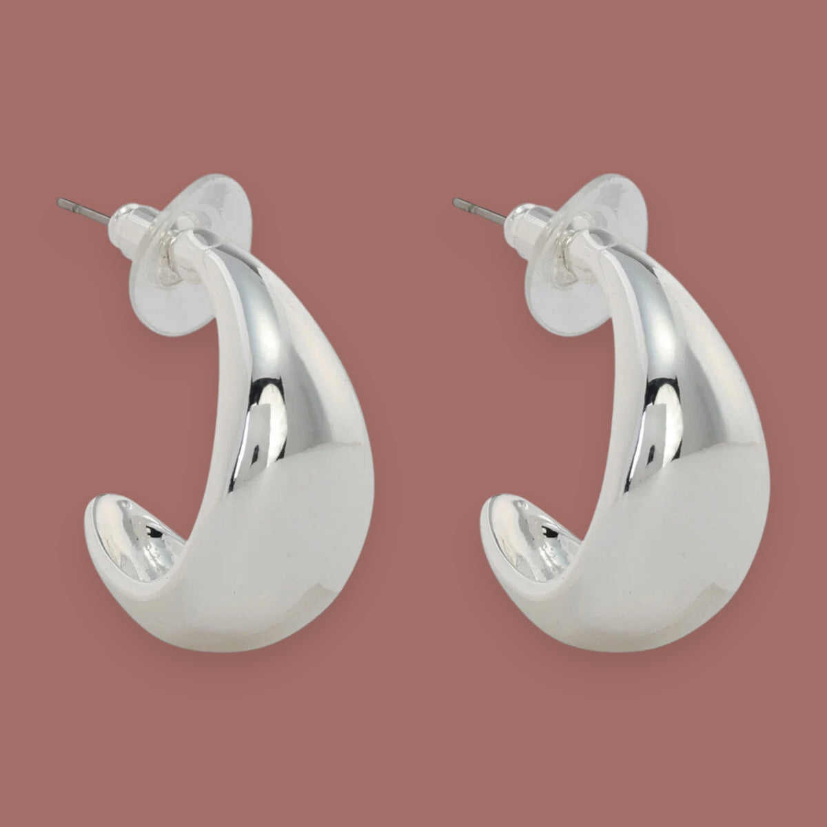 Merx - Polished Tapered Hoop Earrings