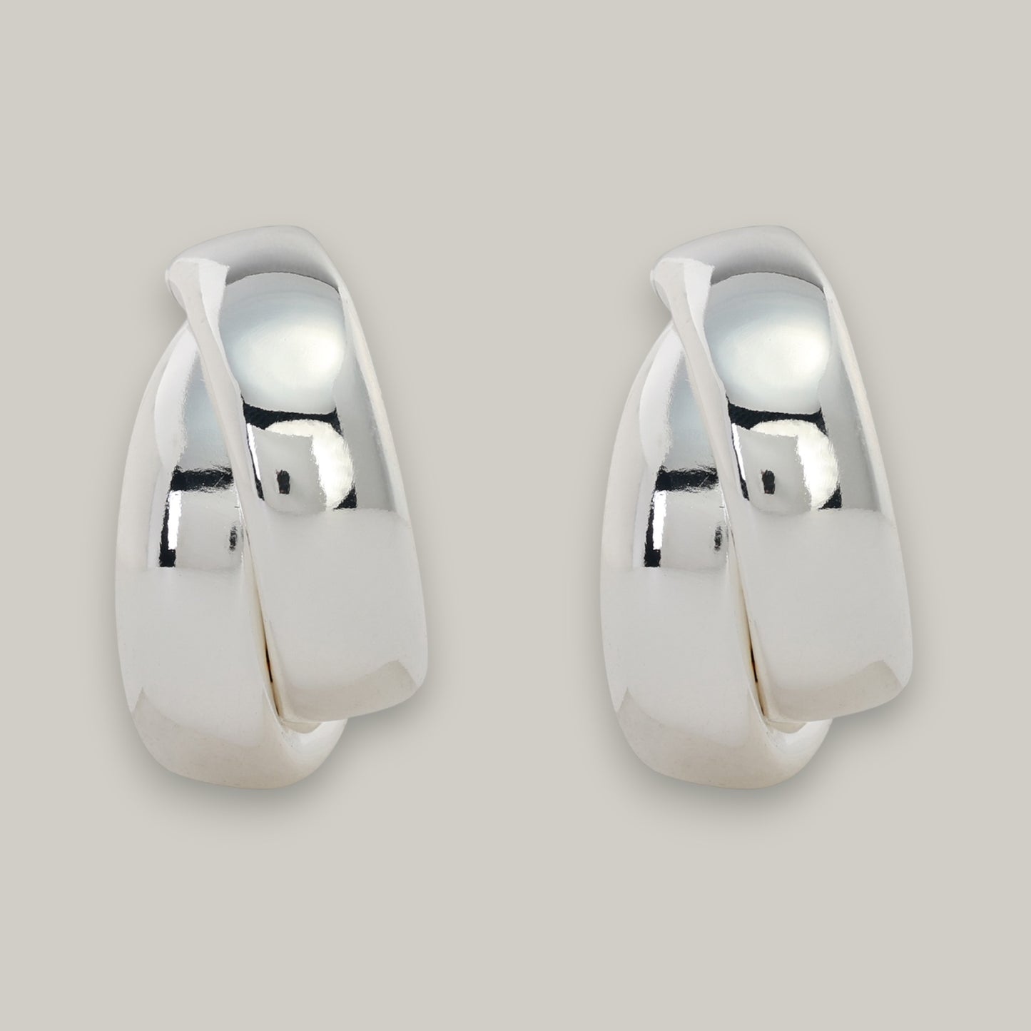 Merx - Sculpted Silver Hoop Earrings