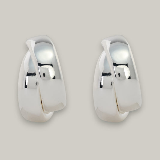 Merx - Sculpted Silver Hoop Earrings