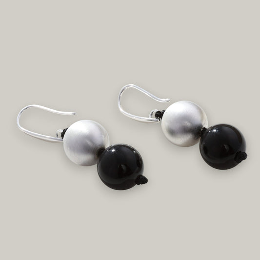 Merx - Double Sphere Drop Earrings