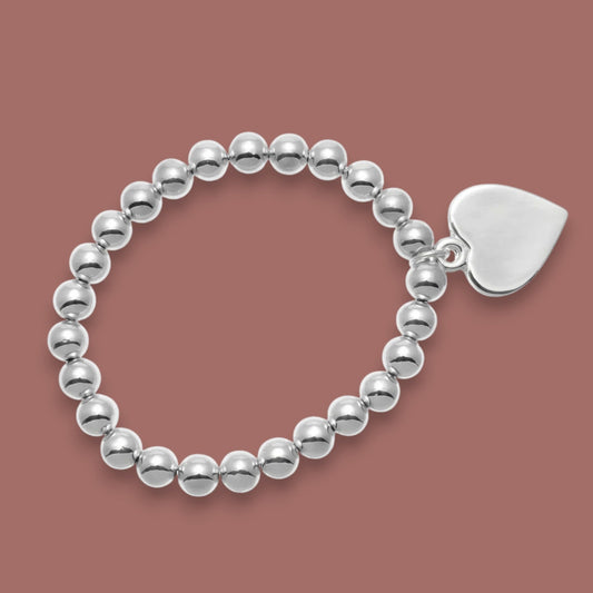 Merx - Beaded Charm Heart Bracelet