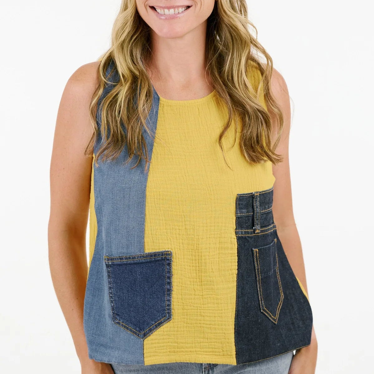 Shannon Passero - Tank Top With Denim Detail