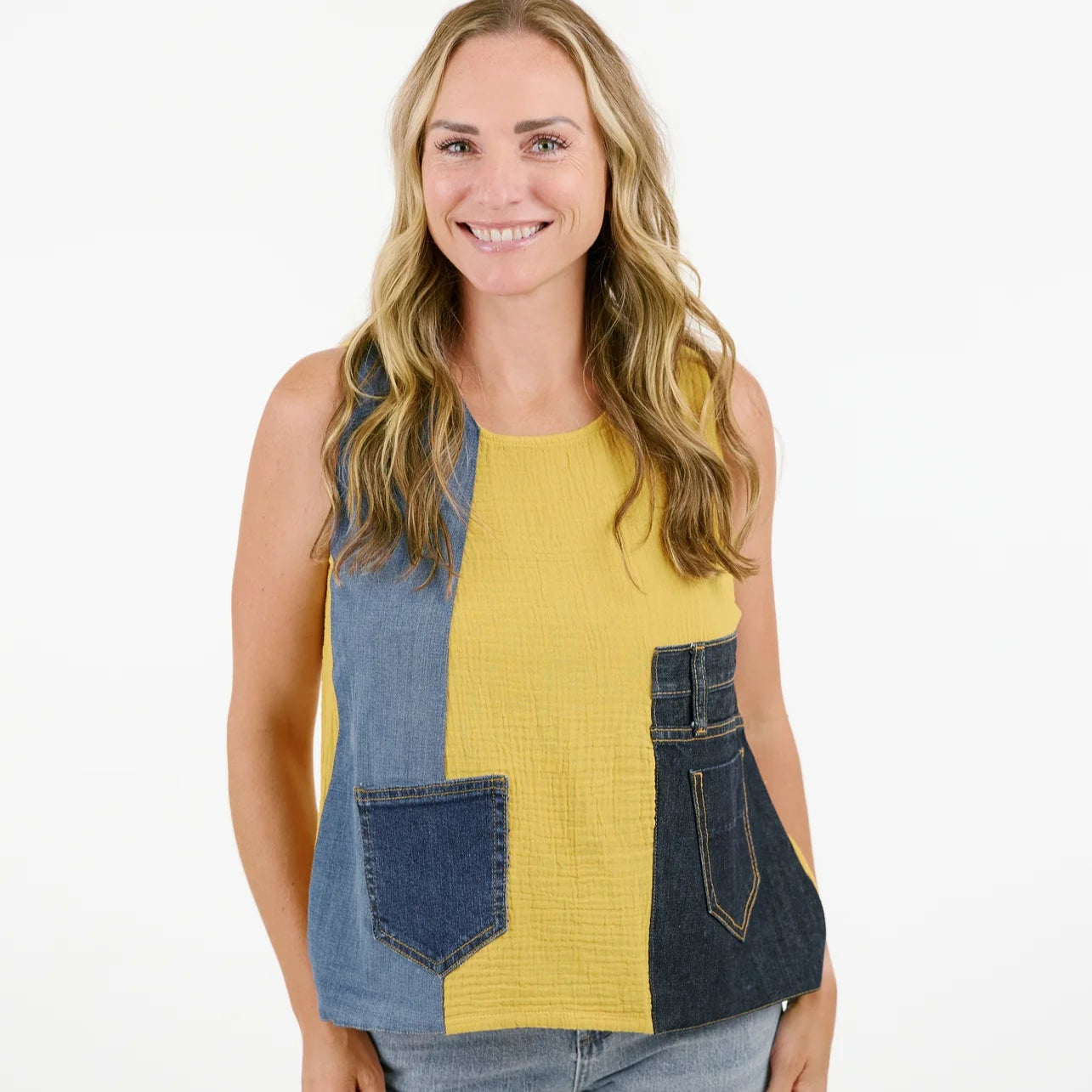 Shannon Passero - Tank Top With Denim Detail